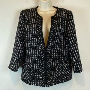 Judy Bond boucle Blazer Black and White Size 10